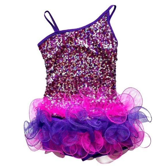 Beautiful dance tutu / skate costume multi sequin - Picture 2 of 9